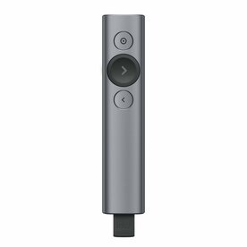Logitech Spotlight Presenter | Draadloos | Bluetooth &amp; USB 2.4 GHz | Bereik tot 30 meter | Grijs