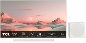 TCL NXTFRAME 55A300W Pro Wit 55" | Ultra HD 4K QLED Smart TV | Draadloze Soundbar en Subwoofer | Google TV + Wifi | HDR10+ | 120Hz | Refurbished Gold