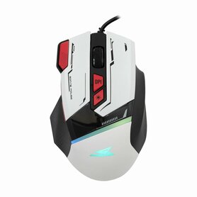 Baracuda MANTA RGB | Bekabelde Gaming Muis | Rechtshandig | USB-A | 12800 DPI | Wit