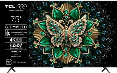 TCL 75C6K | 75" 4K Ultra HD QD-Mini LED Smart TV | Google TV | Dolby Vision | 120Hz (2025)