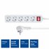ACT AC2455 power uitbreiding 1,5 m 5 AC-uitgang(en) Binnen Wit_