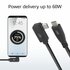ACT AC7408 | USB 3.2 Gen 2 Kabel | USB-C (recht) naar USB-C (haaks links/rechts) | 60W | 10Gbps | 3m | Zwart_
