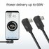 ACT AC7486 | USB 3.2 Gen 2 Kabel | USB-C (haaks links/rechts) naar USB-C (haaks links/rechts) | 60W | 10Gbps | 0,5m | Zwart_